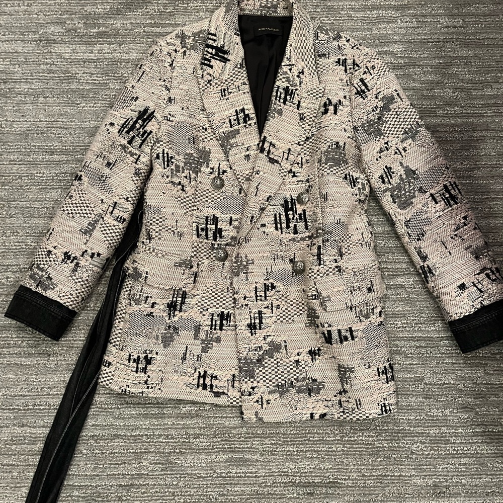 Kobi Halperin Black and White Blazer with Playful Print